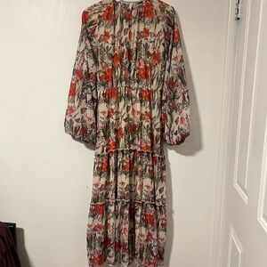 Floral Print Maxi Long Sleeve Dress